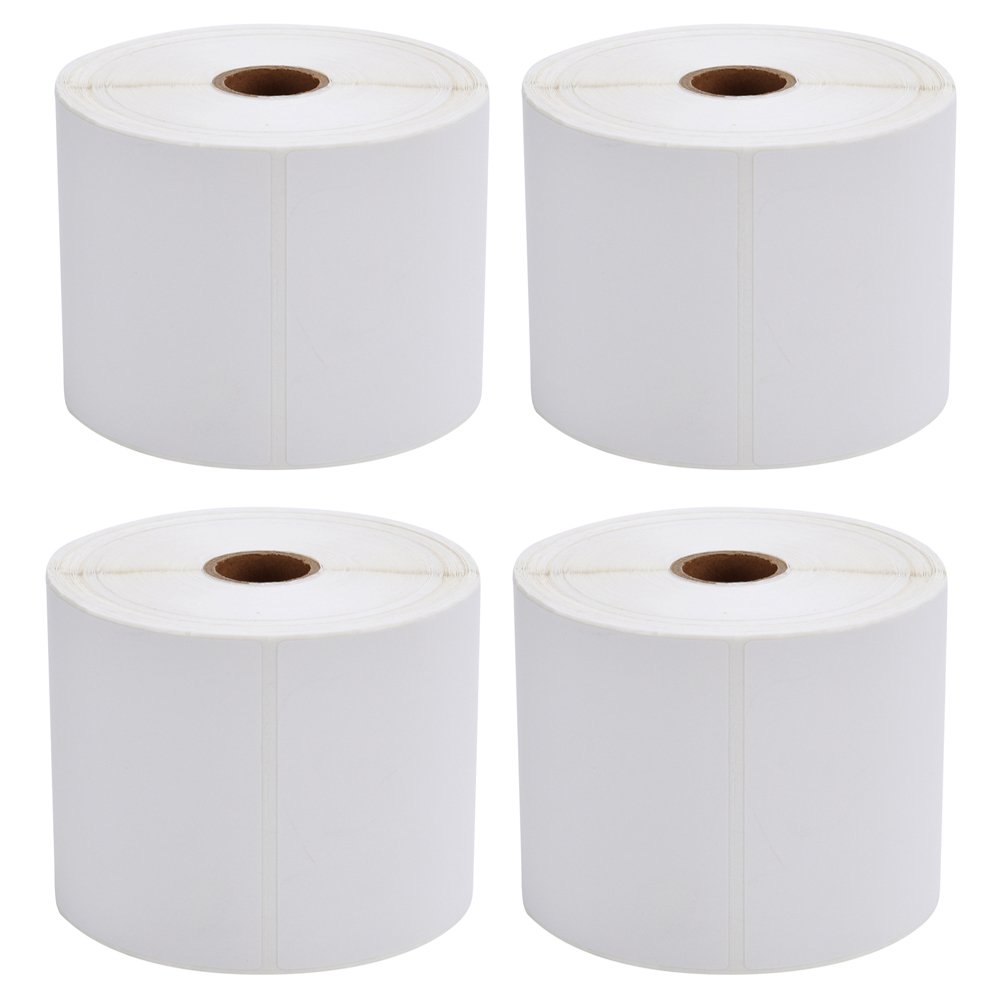 MFLABEL 4 Rolls of 450 Direct Thermal Shipping Labels 4x6 for Zebra 2844 Zp-450 Zp-500 Zp-505
