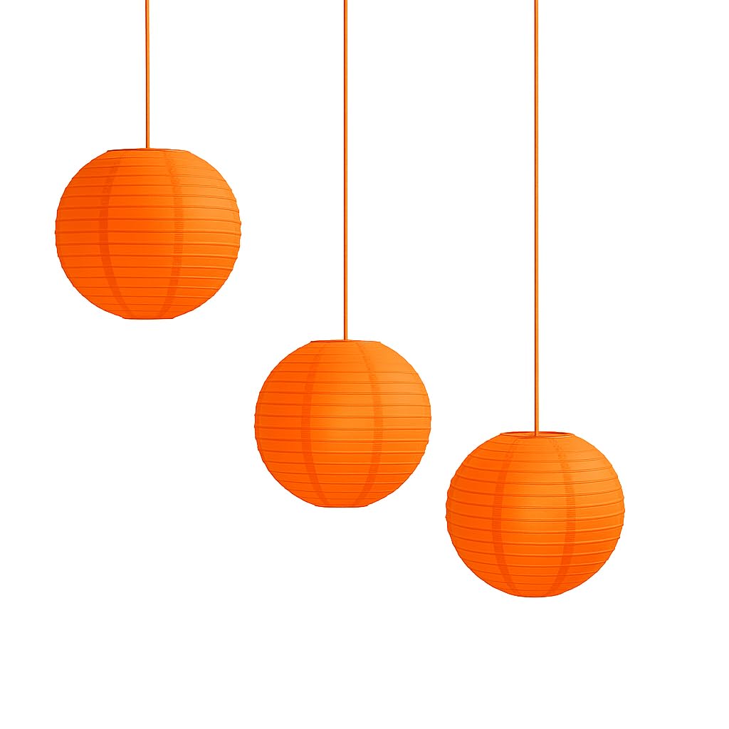 Pack of 3 Paper Lantern Lampshade Party Birthday Baby Shower Wedding Celebration Decoration (Orange, 6" (15cm))