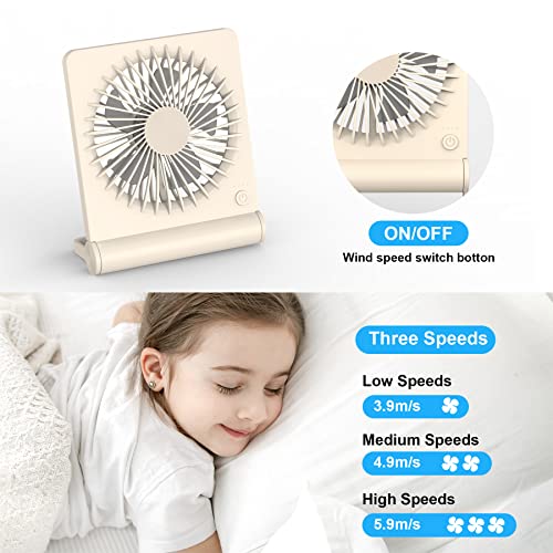 JOSTRY Mini Desk Fan with Strong Airflow,Portable Personal Fan Rechargeable,3 Speed Adjustable Desktop Fan Ultra Quiet USB Fan for Office Bedroom Table Desktop Outdoor