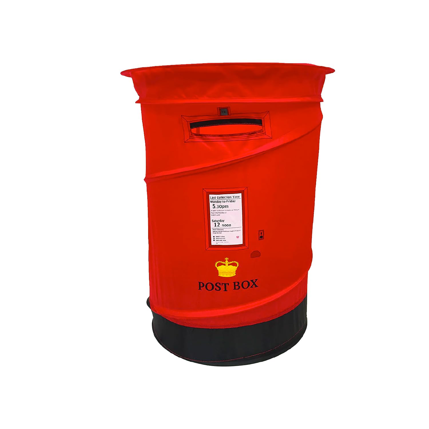 Red British Post Box Pop-Up Laundry Basket - Collapsible Storage Hamper For Clothes and Toys