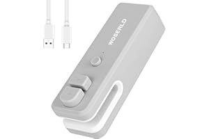 WOSERLD Mini Bag Sealer 2 in 1 Heat Sealer Bag Sealer and Cutter, Bag Sealer for Snacks, Lithium battery bag resealer for chip bags portable sealer kitchen food packaging seal (gray)