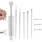 GEMQUEEN Piercing Ball Grabber Tool, 14-20G Taper for Changing Jewelry | Surgical Steel Flat Back Earrings Threader Tool Insertion Pin, Body Piercing Kit for Ear Rook Conch Nose Lip Jewelry Removal