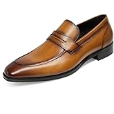 GIFENNSE Men's Dress Shoes Slip-On Loafers Formal Leather Shoes for Men