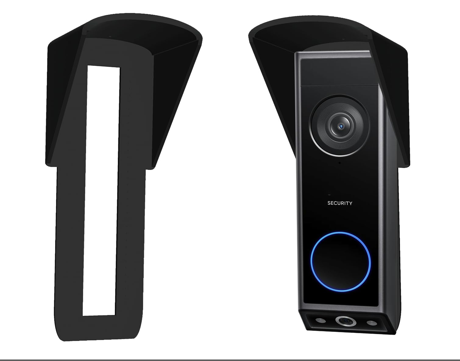 Gestech Weather Rain Cover for Eufy 2K E340 Dual Cam Doorbell Rain Cover for Eufy E340 Wireless Battrey Version No Drill Anti Glare