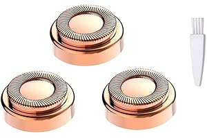 FANJEIS Facial Hair Remover Replacement Heads, for Flawless Finishing Rose Gold-Plated Blade Head, Cover Perfect and Smooth Finishing, 6 Pcs Rose Gold, Generation 1 Single Halo (Rose Gold-3Pcs)