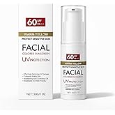 Tinted Sunscreen for Face SPF 60 | Hydrating Tinted Moisturizer with Mineral Sunscreen | Oil-Free, No White Cast, Natural Finish | Broad Spectrum UVA/UVB Protection