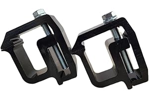 AMERICANGASLOGS High Strength Aluminum 2PCS Black Clamps Truck Cap Topper Camper Shell Heavy Duty (Black)