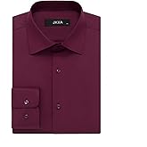 JKIIA Men's Dress Shirts Stretch Wrinkle-Free Long Sleeve Shirts Solid Business Casual Formal Button Up Shirt
