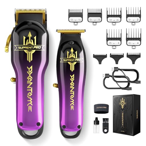 SUPRENT PRO Professional Hair Clipper - Brushless Motor & DLC Coated Blade - Zero Gap Trimmer - Gift Set (Purple)