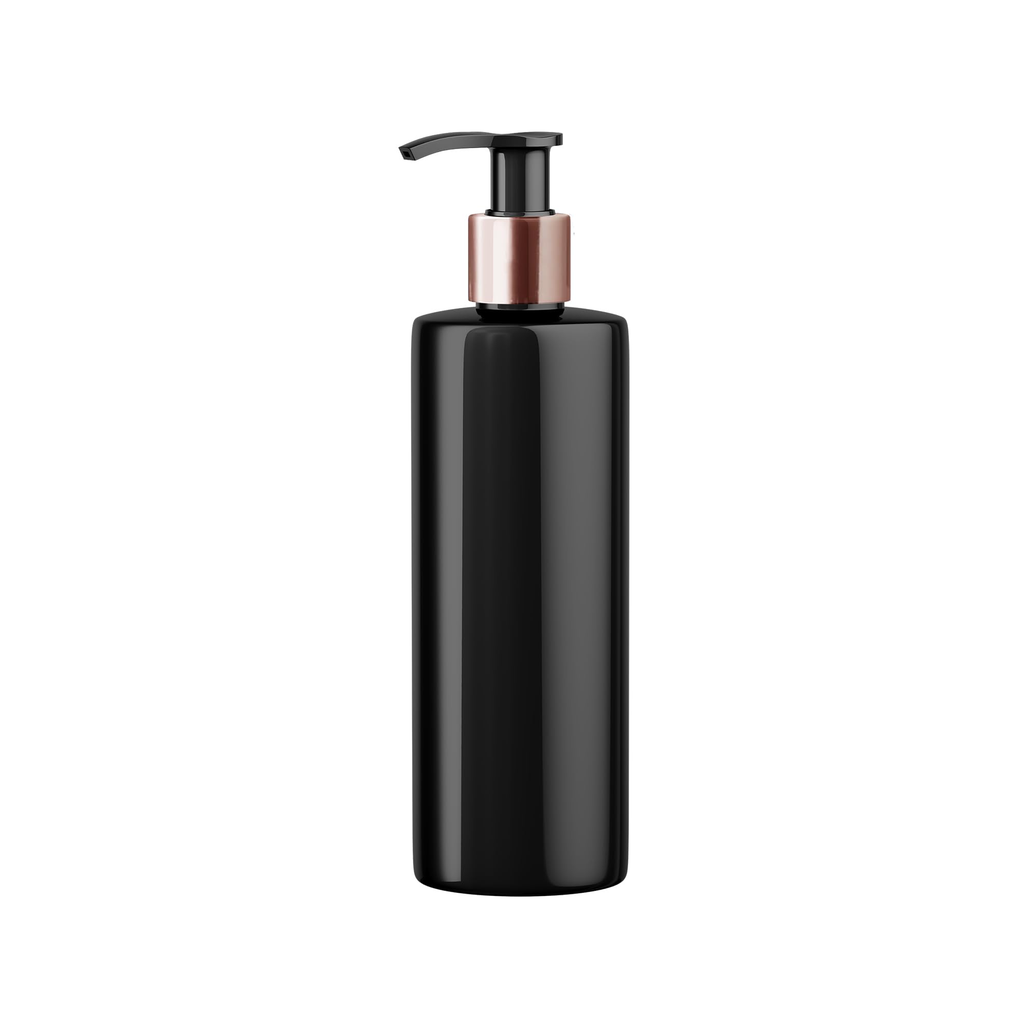 Mrs Hinch Customisable DIY Refillable 500ml PET Plastic Lotion Pump Bottle - Black & Rose Gold Lids (1)