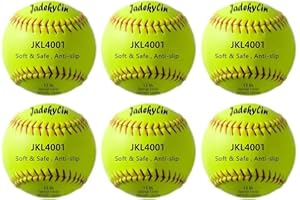 Jadekylin 11 & 12 Inch Soft Safety Softball - Ideal for Practice, Training & Recreational Use