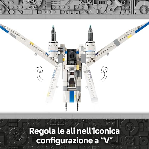 Star Wars 75399 Rebel U-Wing Starfighter Building Toy with Swing-Wing Function & 3 Minifigures incl. Cassian Andor, Plus a K-2SO Droid Figure - Gift for 8+ Year Old Boys & Andor Season 2 Fans