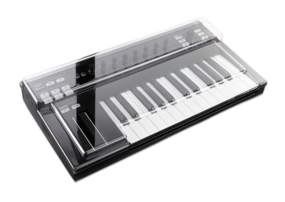Decksaver Cover for Native Instruments Komplete Kontrol S25 - Super-Durable Polycarbonate Protective lid in Smoked Clear Colour, Made in The UK