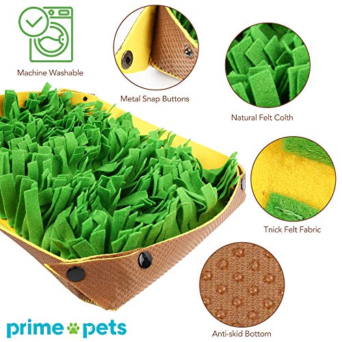 PrimePets Snuffle Mat for Dogs - Pet Interactive Nosework Feeding Mat for Indoor & Outdoor - Anti-Slip Washable Activity Pad for Boredom, Foraging Skills Training