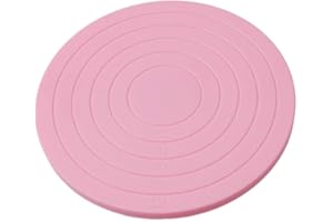 Cake Turntable, Icing Single Tier 360 Degrees Rotating Cake Stand Cake Decoing Holder Pink Sturdy and Practical