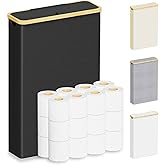 SpaceAid Extra Large Toilet Paper Storage with Lid, Hold up to 24 Regular Rolls or 18 Mega Rolls, Slim Toilet Paper Basket Holder Bin Container, Bathroom Accessories Organizer, Black