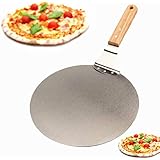 Yocome 10 Inch Pizza Peel Paddle for Grill with Wood Handle Stainless Steel Bread Cake Lifter Bakeware For Outdoor Pizza Ovens, Pizza Makers And Barbecues