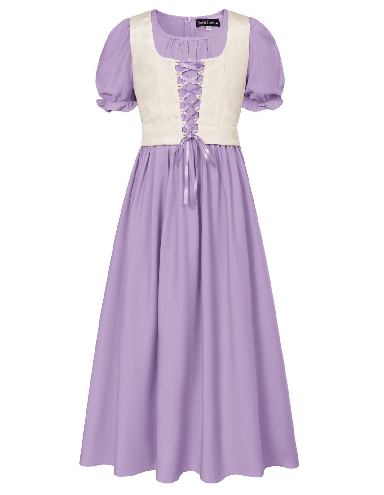 Photo 1 of Girl Renaissance Dresses Purple Long Dress Flower Girl Dress Puff Sleeve Maxi Dresses Purple 7Y