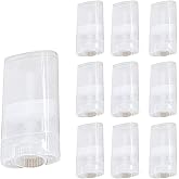 GOEGE 15 ML Clear Empty Plastic Oval Deodorant Containers Lip Balm Tubes for Lipstick, Crayon,chapstick,homemade Lip Balm,BPA Free (10 Pcs)