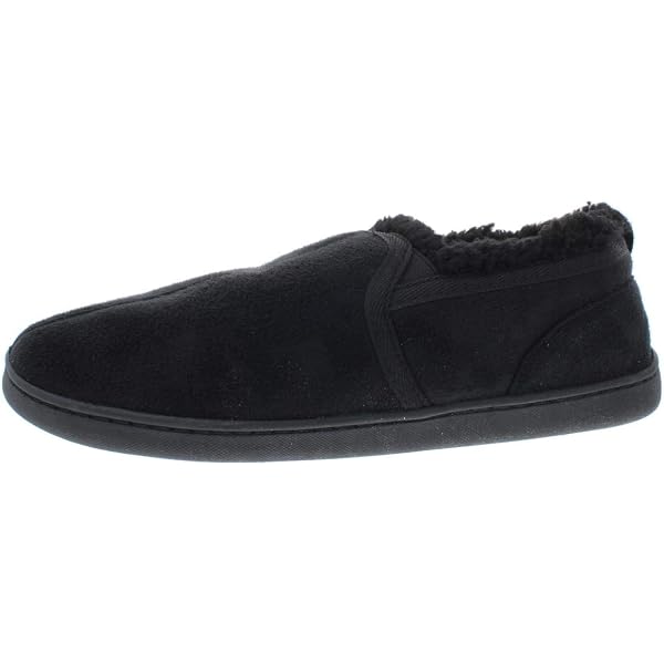 L.B. Evans Men's Klondike Closed Back Slipper - Cozy Faux Fur Lined Slippers With Leather Upper & Rubber Sole