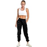 Women's Athletic Tear Away Fitness Pants for Post Surgery Side Snap Button Sweatpants Jogging Workout with Pockets
