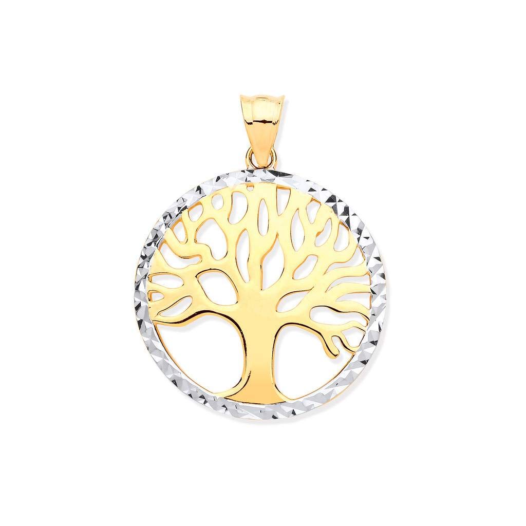 9ct Yellow & White Gold Tree of Life Pendant