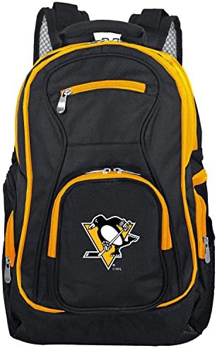 NHL Colored Trim Premium Laptop Backpack, Measures 19-inches, Everyday Sports Backpack with Padded Shoulder Straps, Ideal for Travel, School, College, Business