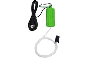 LENPESTIA Aquarium Air Pump Mini USB Fish Tank Oxygen Air Pump Portable Ultra Silent Air Aerator Pump Energy Saving Oxygen Bubbler with Air Stone and Single Outlet Silicone Tube 1W