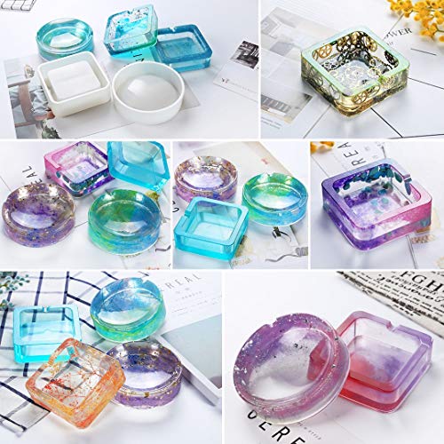 Ashtray Mold for Resin Kit, Epoxy Resin Molds Silicone for Square and