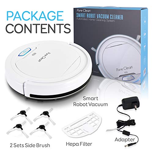 Pure Clean Automatic Robot Vacuum Cleaner Lithium Battery 90 Min Run