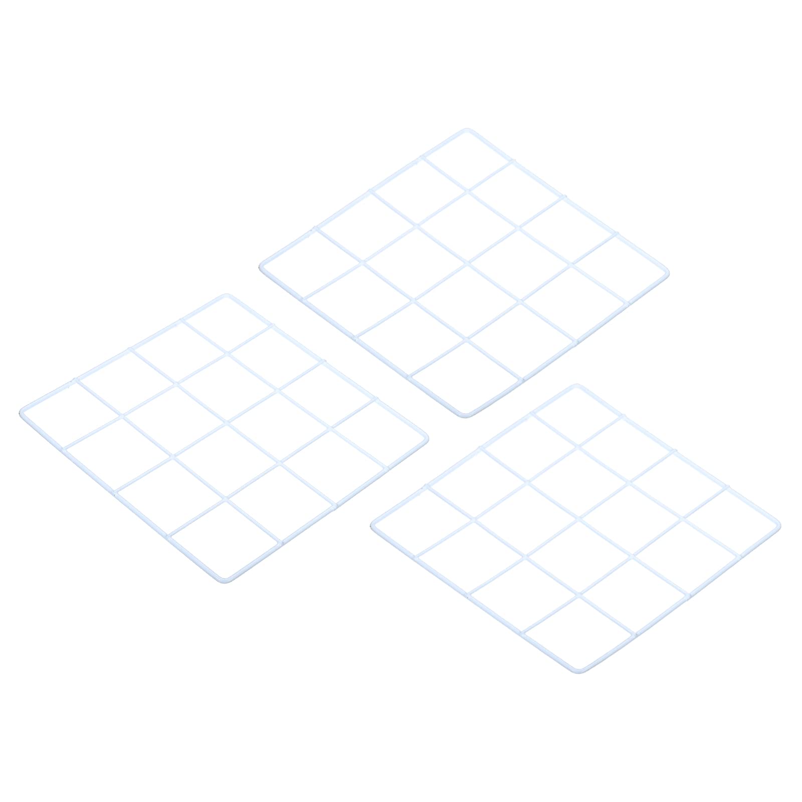 PATIKIL 8"x8" Wire Grid Panel, 3 Pack Wall Grid Decorative Panels Board Photo Pictures Display Decor Hanging Organizer for Home Office, White