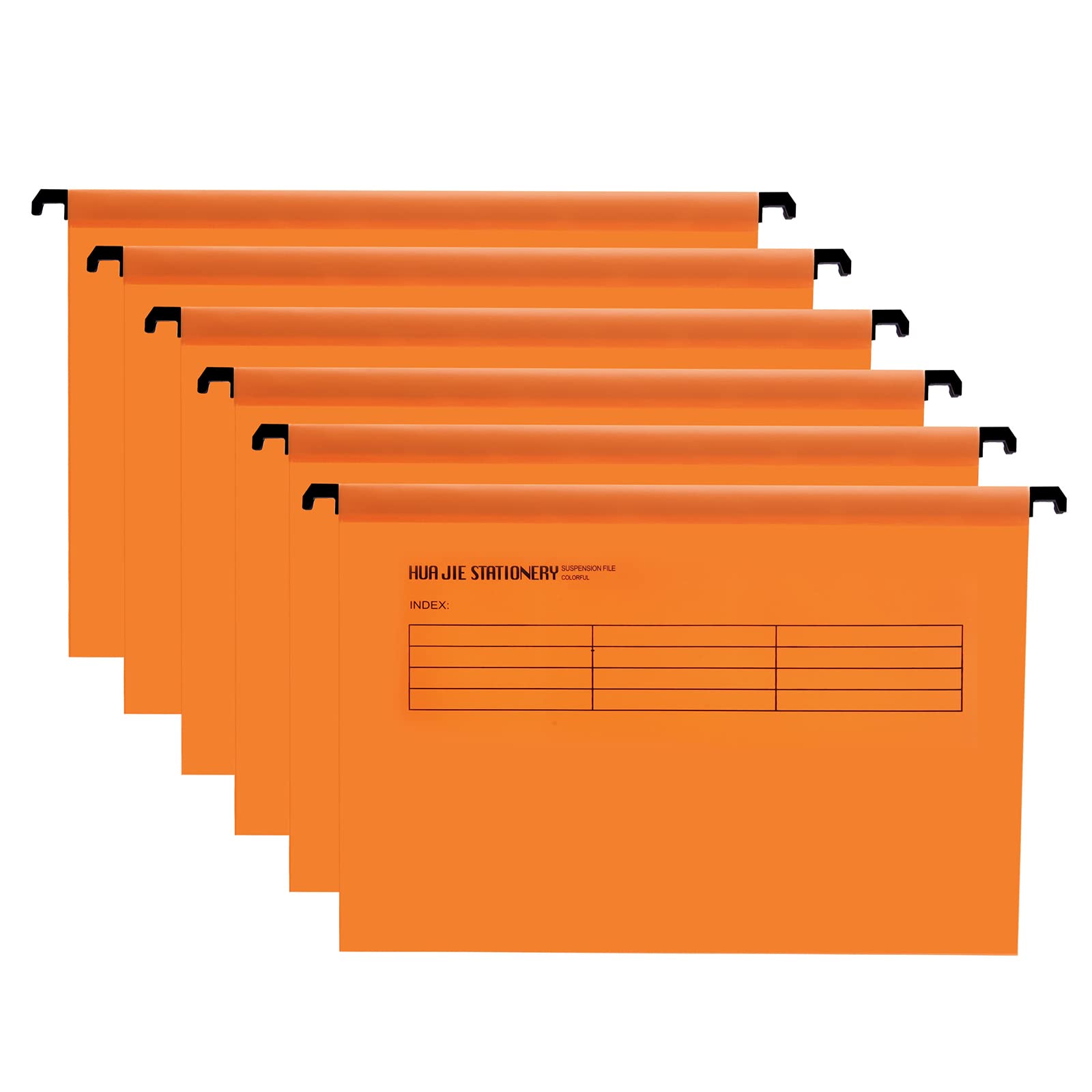 Hotyin Foolscap Suspension Files, 12pcs Filing Cabinet Suspension Files with Tabs and Card Inserts, Polypropylene Hanging Filing Folder for File Organization, Orange