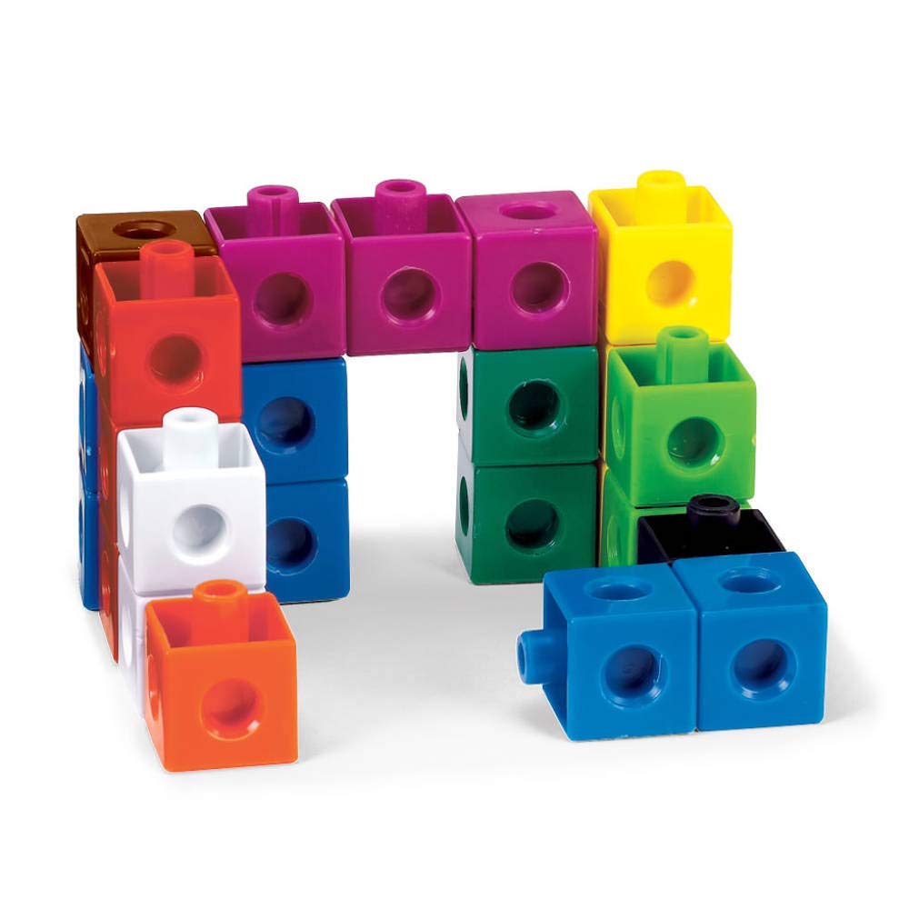 hand2mind-93538 Take Home Math Manipulatives Kit for Kids Grade K-2, with Snap Cubes, Base Ten Blocks, Cuisenaire Rods, Pattern Blocks, Color Tiles and Learning Clock, Homeschool Supplies (292 Pieces)