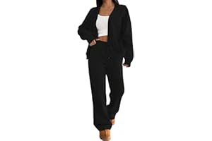 Abirfig 2 Piece Set Women Outfit, Button Down Cardigan and Pants, with Pockets