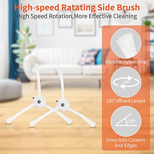 Vecukty Ricambi Kit per Roborock S50 S55 S6 S5 Max Mijia Robot, Accessori con 1 Spazzola Principale, 4 Spazzole Laterali, 4 Filtri HEPA e 2 Mop