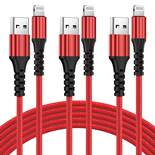 iPhone Charger Cable 3 Pack 6Ft, [ Apple MFi Certified ] Lightning