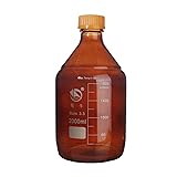 Deschem 2000ml,Lab Glass Amber Reagent Bottle,Screw