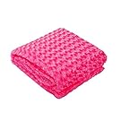 ZonLi Anti Anxiety Weighted Blanket with Removable Chenille Duvet Cover for Adults Women, Men, Youths | Great for Insomnia, Autism, ADHD, Stress and Anxiety Relief | Hot Pink, 60''x80'', 20lbs