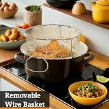 Premier 5 Litre Deep Fryer with Pyrex Lid Black Enamel on Steel 33x27x16cm view 3