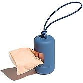 Wild One Dog Poop Bag Holder and Dispenser with Leash Attachment, Leak Proof, Easy Twist Top for Refills, Includes 1 Roll Poo