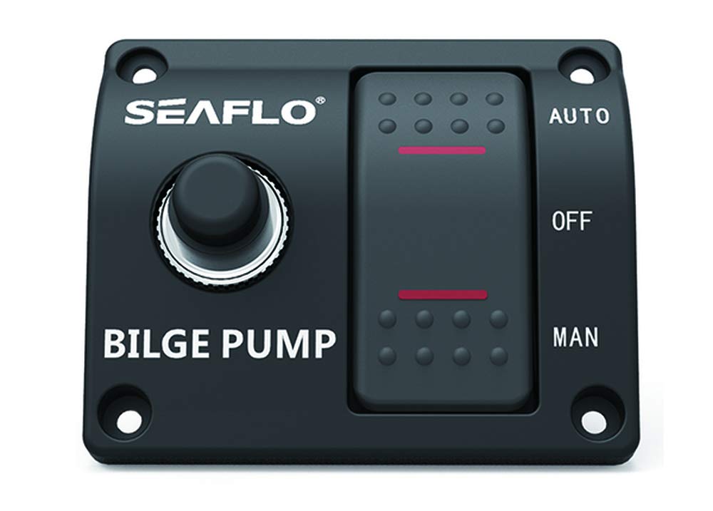 Seaflo 3 Way Bilge Pump Switch Panel (Auto-Off-Manual) 12v 24v Built-in 15A Circuit Breaker