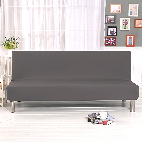 Aisaving Solid Color Sofa Bed Protector Cover Without Armrest Polyester Spandex 3 Seater Elastic Folding Sofa Cover Without Armrest 80 x 50 Inches