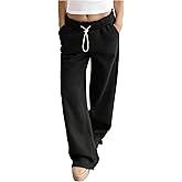 Verdusa Women's Straight Leg Fleece Sweatpants Trendy Athletic Fall Long Pants with Pockets