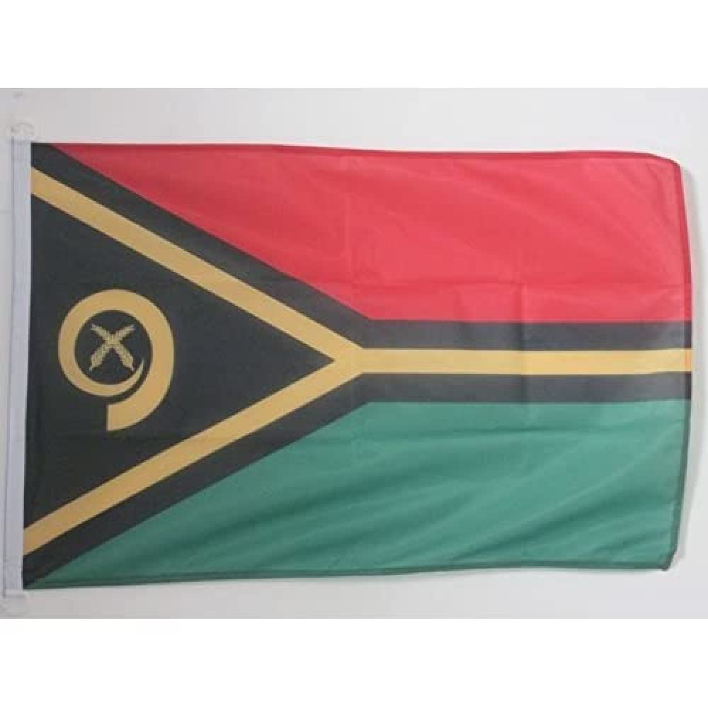 AZ FLAG - Vanuatu Flag - 2x3 Ft - For Outdoor - Vanuatu Banner Knitted Polyester with Two Plastic Rings - Fade Resistant - Vivid Colors - 2' x 3' Feet - 90x60 Cm