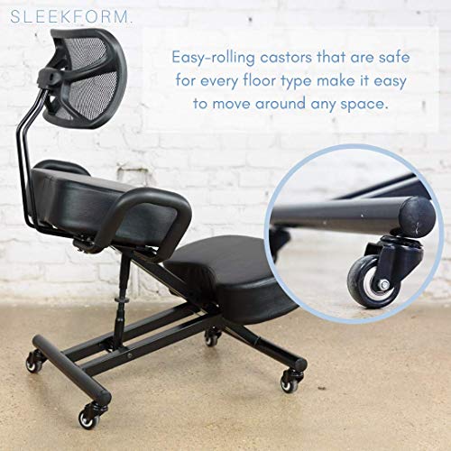 Sleekform Kneeling Chair with Ergonomic Back Support, Adjustable Posture Stool for Home and 