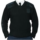 RYNO GEAR Commando Sweater - Blue Adult Men's Classic V-Neck Long Sleeve Polyester Blend Pullover Sweater