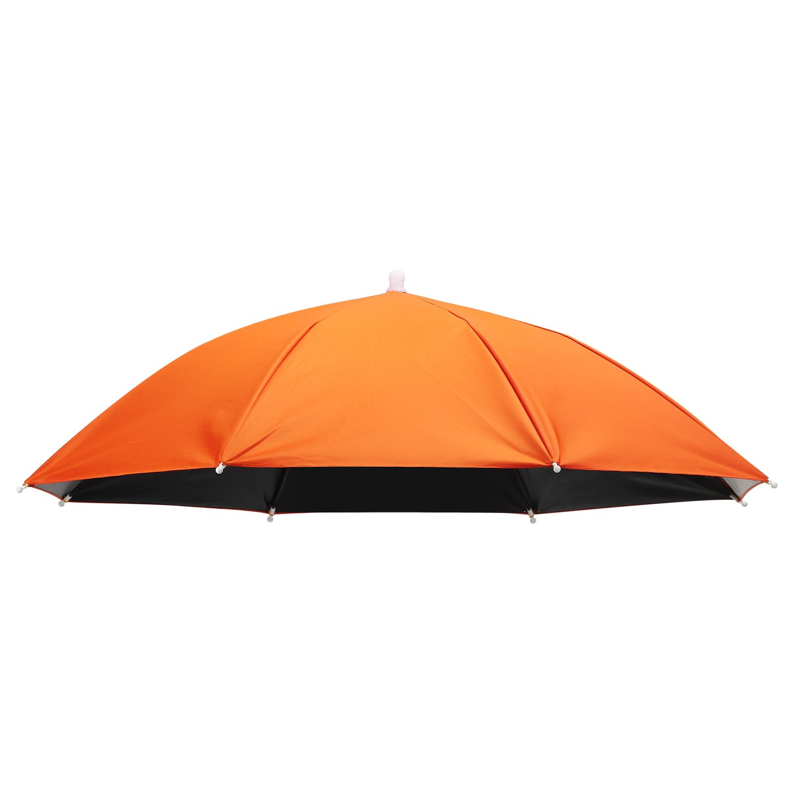 PATIKIL Umbrella Hat, 27 Inch Hands-Free Fishing Umbrella Hat Elastic Headband Folding Sun Rain Cap for Camping Gardening Hiking Farming Beach, Orange Color