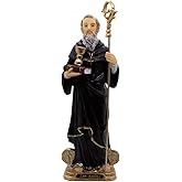 Saint Benedict | Patron Saint of Students and Europe | Christian Home Decoration | 8" Tall | Great Catholic Gift for Baptism, First Holy Communion, Confirmation, Graduation and Housewarming