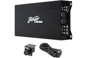 STINGER Audio MT-1000.5 1200 Watt RMS 5-Channel Car Audio Amplifier, Class D, Hexfet Mosfet, Crossover High-Pass/Low-Pass Filter, Subsonic Filter, Remote Subwoofer Bass Knob, Bass Boost Q