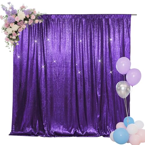 SquarePie 4x7ft Purple Sequin Backdrop